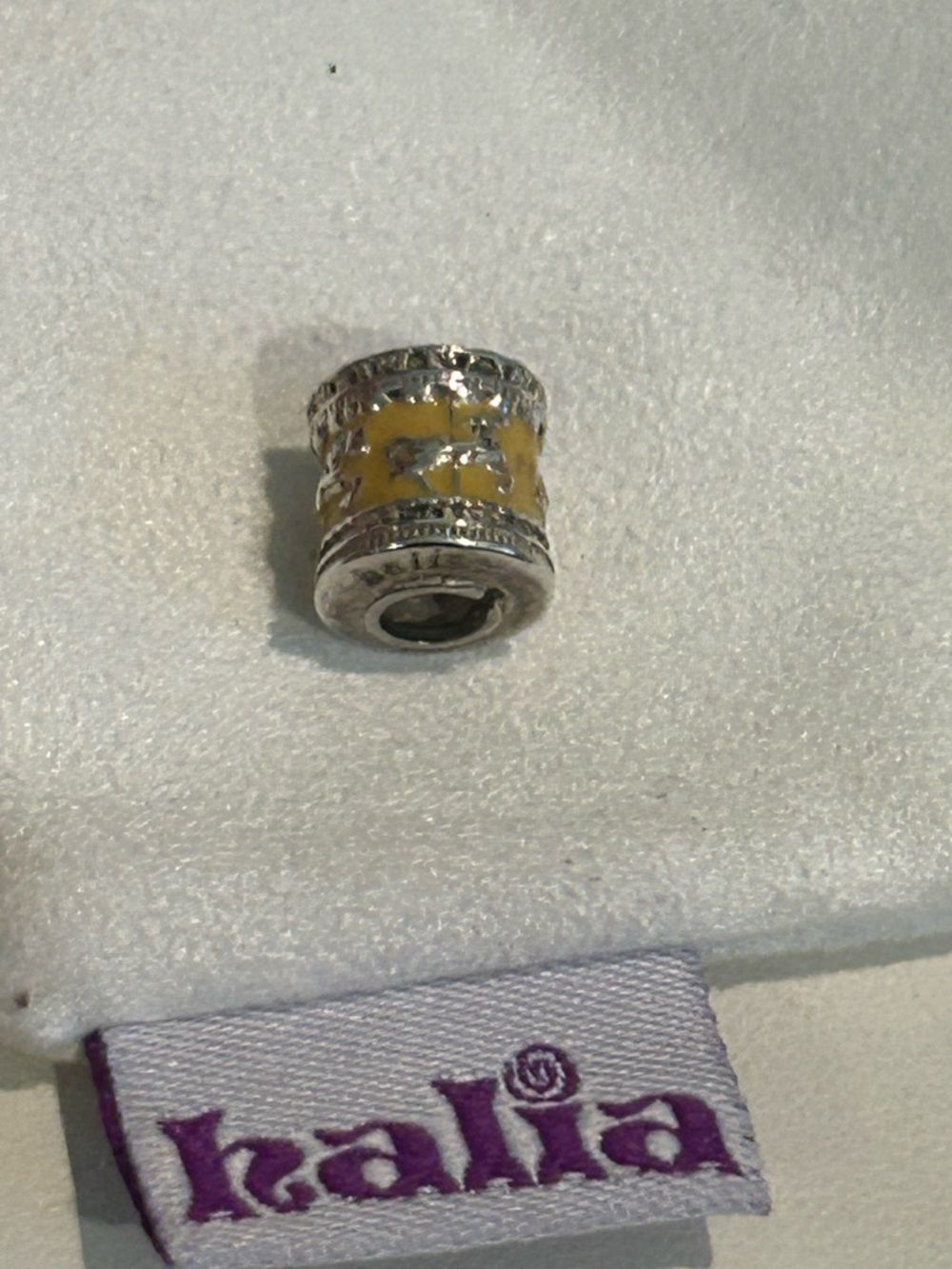 “Carousel” Charm - Sterling Silver/Yellow Enamel